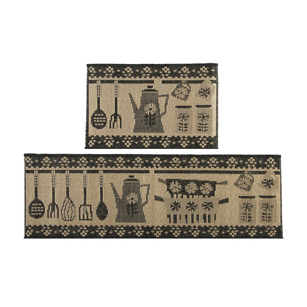 Kit De Tapetes Para Cozinha Sisal 2 Peças Havan Casa - Chumbo