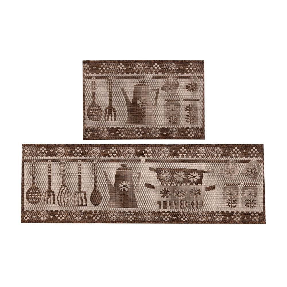 Kit De Tapetes Para Cozinha Sisal 2 Peças Havan Casa - Marrom