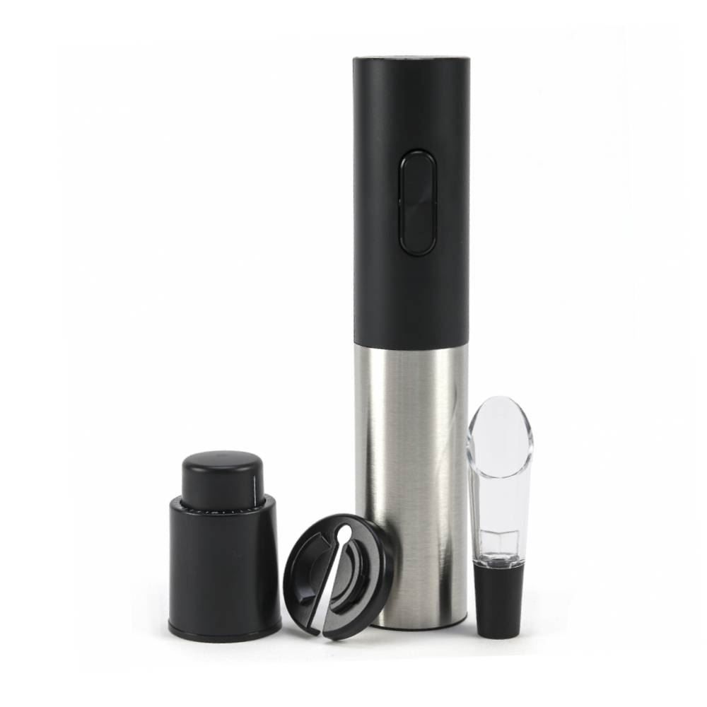 Kit De Vinho Elétrico Havan Casa 4 Peças - Preto e Prata