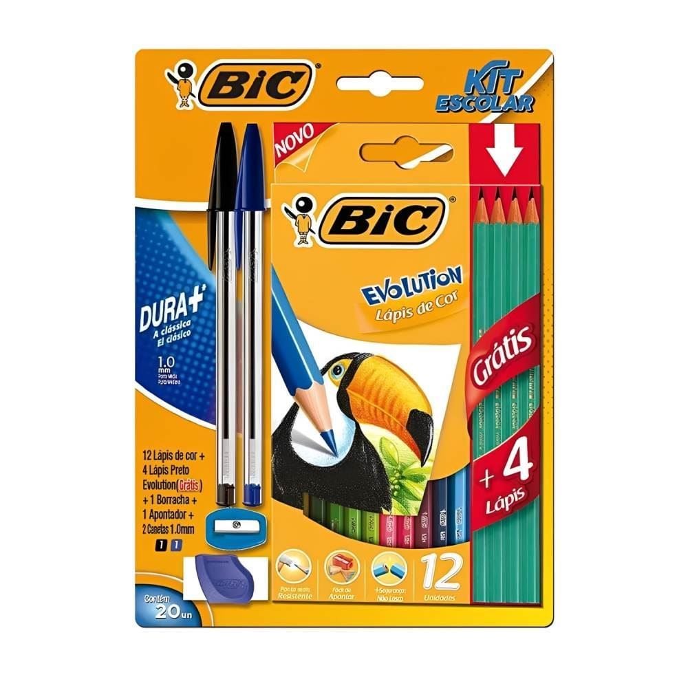 Kit Escolar Básico Bic - 20 Peças