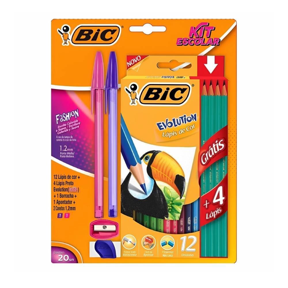 Kit Escolar Fashion Bic - 20 Peças