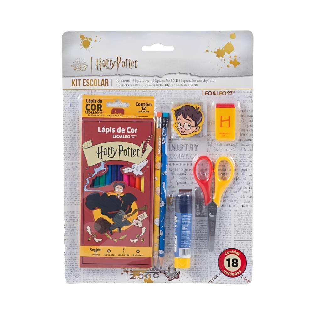Kit Escolar Harry Potter Leo&Leo - 18 Peças