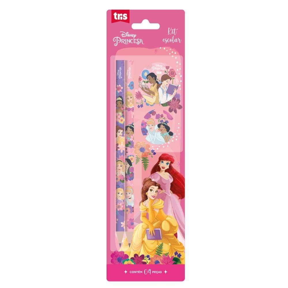 Kit Escolar Princesas Tris - 4 Peças
