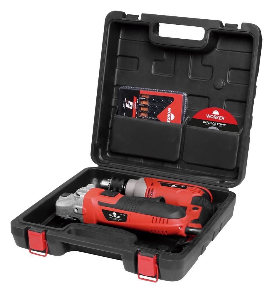 Kit Esmerilhadeira Furadeira 24Pçs Worker - 127V