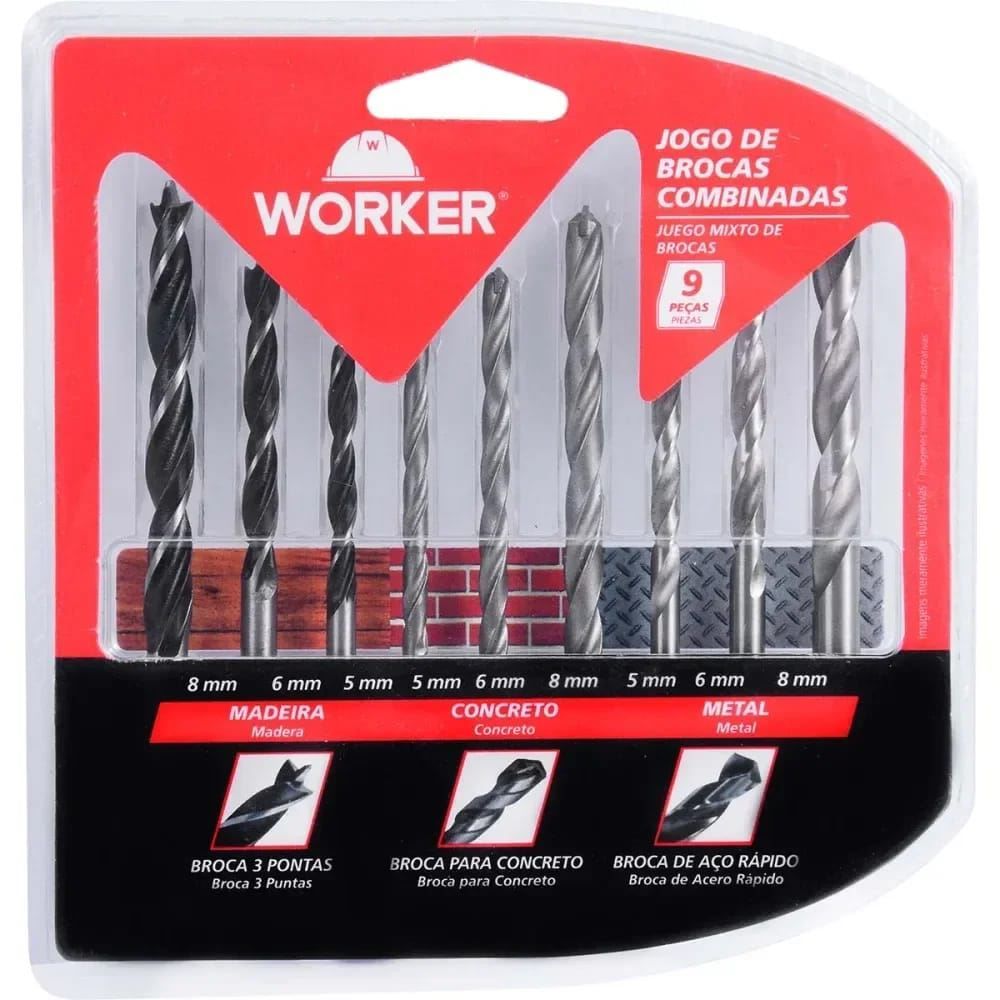 Kit Esmerilhadeira Furadeira 24Pçs Worker - 127V