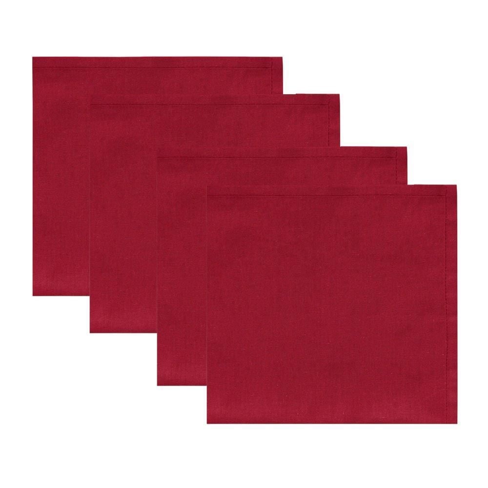 Kit Guardanapo 4 Peças New Home Liso - Vermelho