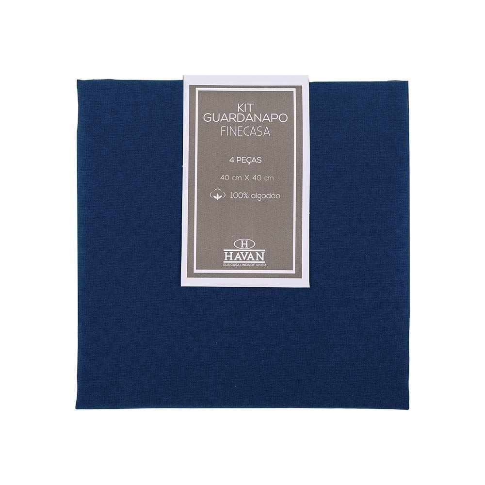 Kit Guardanapo 4 Peças New Home Liso - Azul Profundo