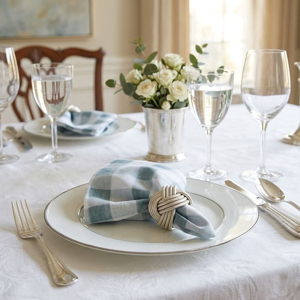 Kit Guardanapo 4 Peças Páscoa - Xadrez Verde