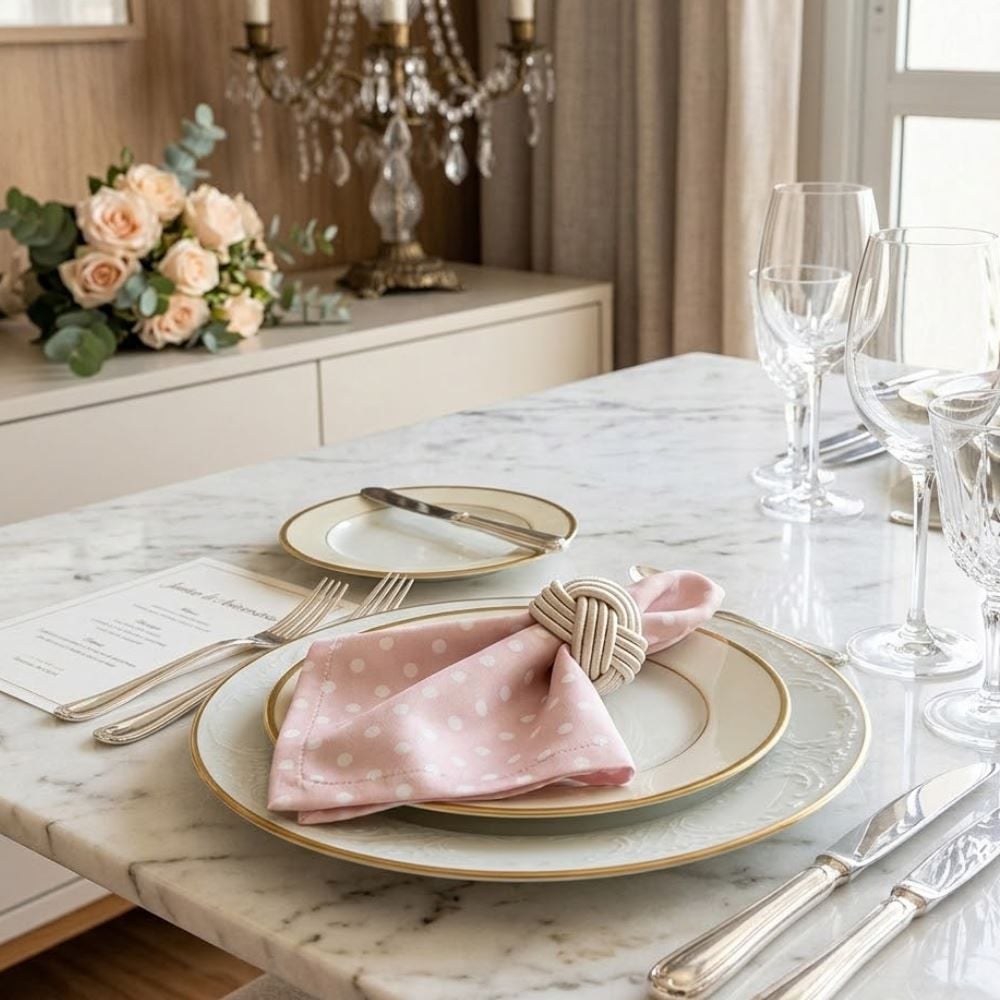 Kit Guardanapo 4 Peças Páscoa - Poa Rosa