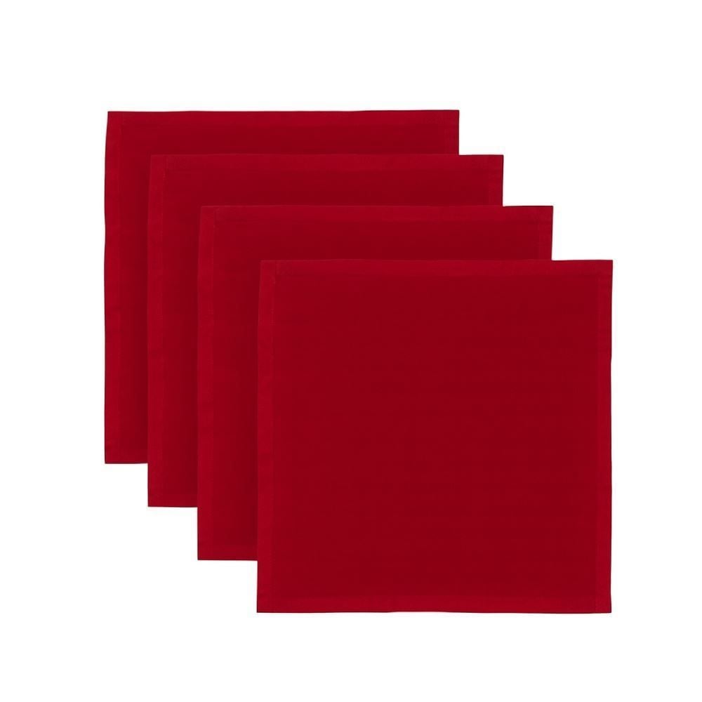 Kit Guardanapo Elegance Havan Casa 4 Peças - Vermelho