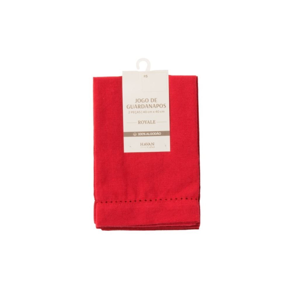 Kit Guardanapos Royale 100% Algodão Havan Casa 2 pçs - Vermelho