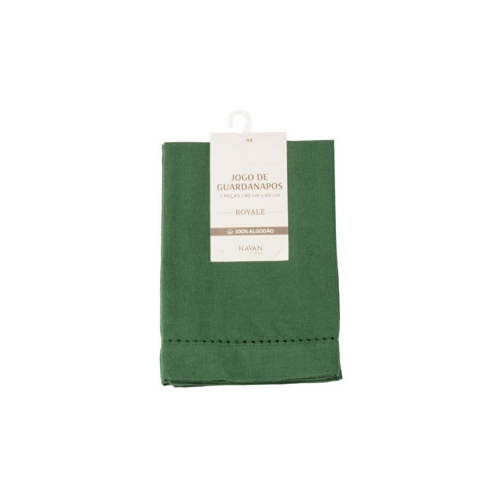 Kit Guardanapos Royale 100% Algodão Havan Casa 2 pçs - Verde
