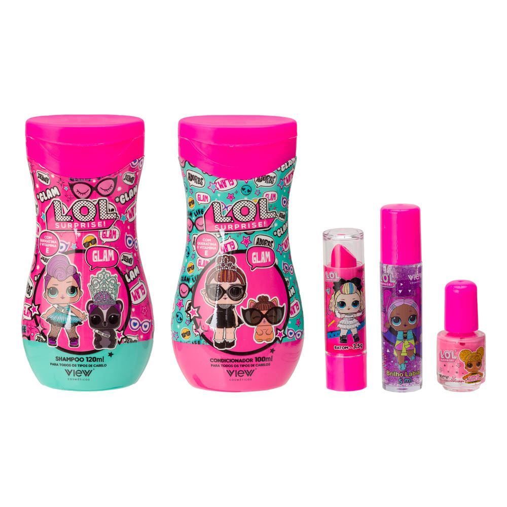 Kit Infantil Bolsinha De Maquiagem + Cabelo E Unhas View - Lol Surprise