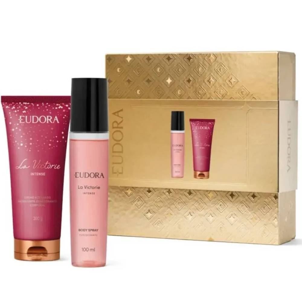 Kit La Victorie Intense Body Spray Desodorante 100Ml + Creme Acetinado Hidratante 200G - Eudora