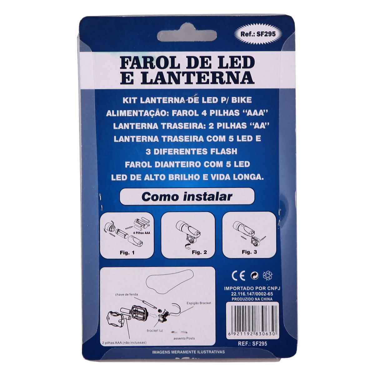 kit Lanterna LED para Bike Meghazine - SF295
