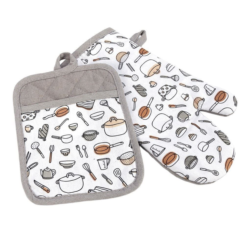Kit Luva e Pegador de Panelas Napoli Jolitex - Cinza Utensílios
