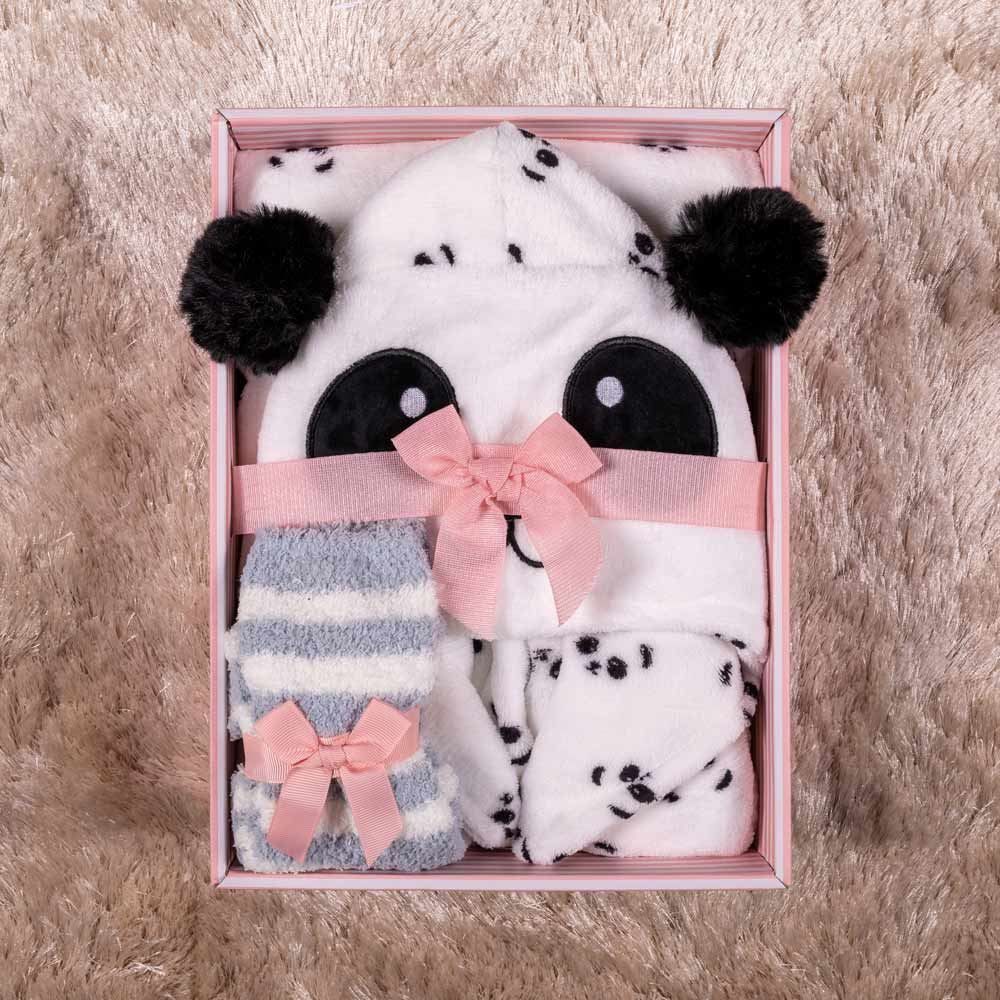 Kit Macacão e Meia Feminino Adulto Panda Holla