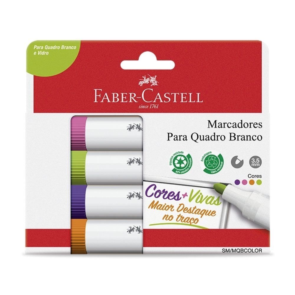 Kit Marcador De Quadro Branco Color Faber Castell - SM/MQBCOLOR