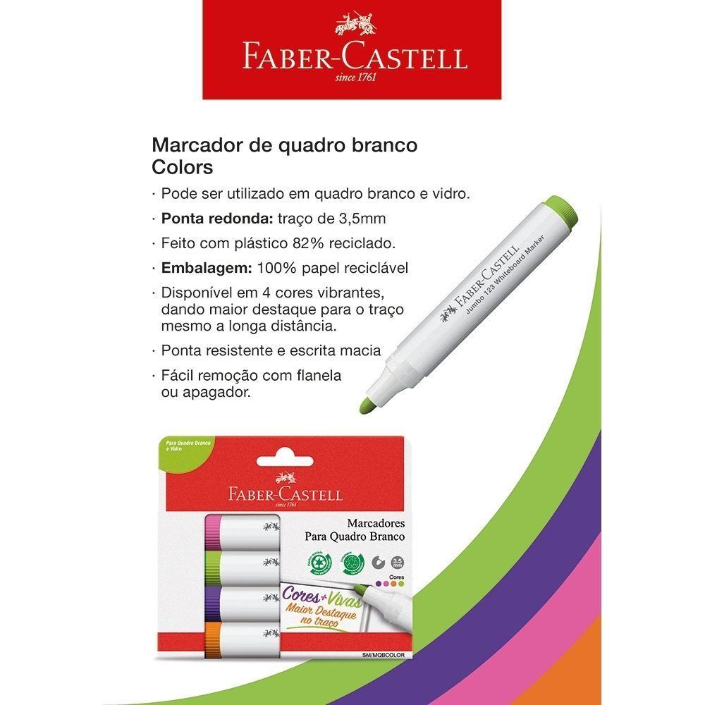 Kit Marcador De Quadro Branco Color Faber Castell - SM/MQBCOLOR