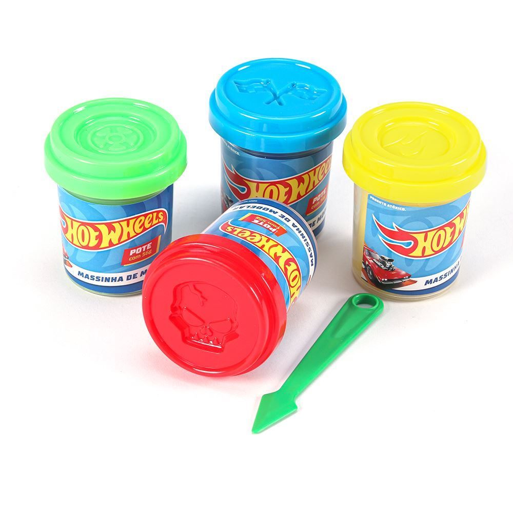 Kit Massinha Hot Wheels 4 Potes Fun - F0013-0