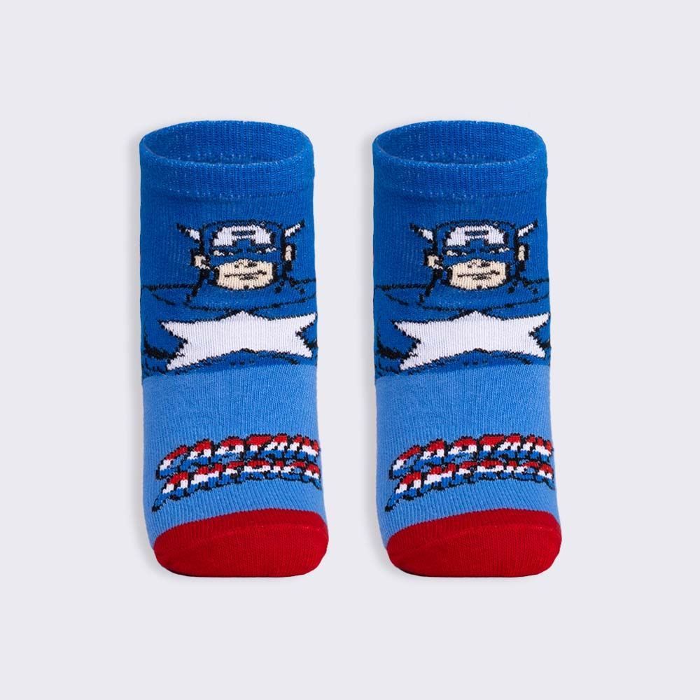Kit Meia 2 Pares Cano Curto Capitão América Marvel - 19/23