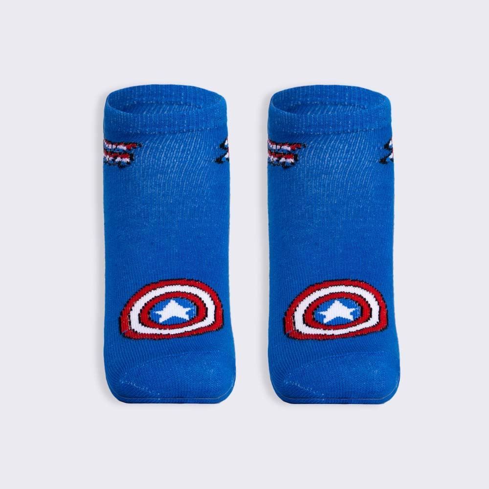 Kit Meia 2 Pares Cano Curto Capitão América Marvel - 29/33