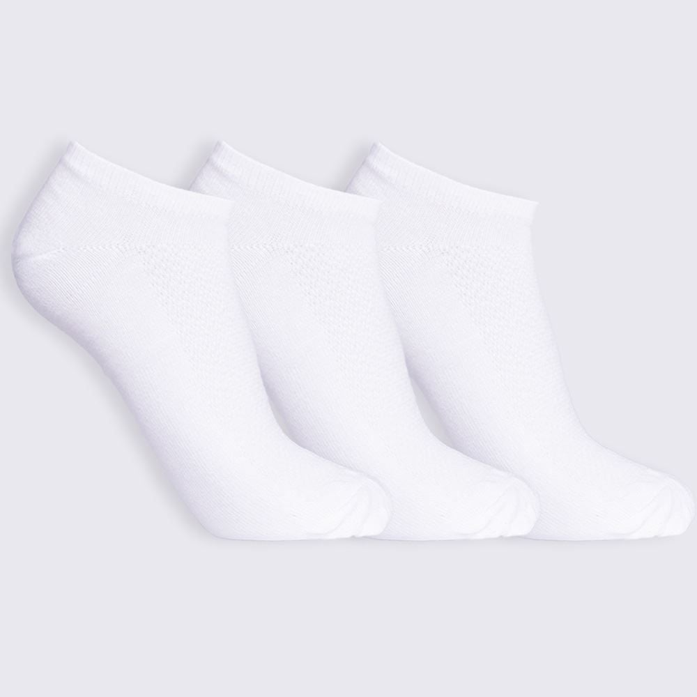 Kit Meia 3 Pares Cano Curto Marmelada - Branco 34/38