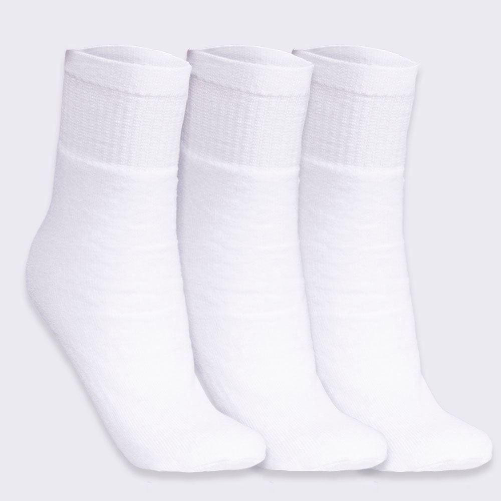 Kit Meia 3 Pares Cano Médio Hot Dog - Branco 34/38