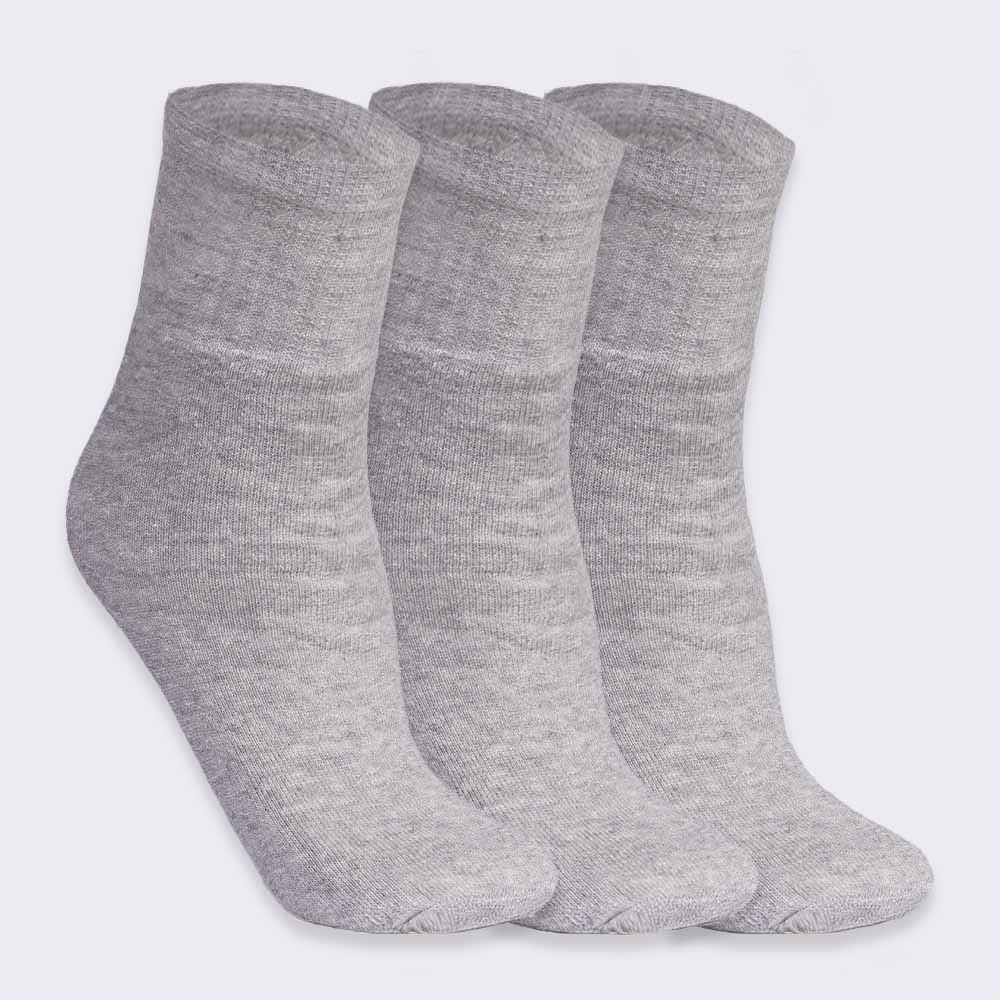 Kit Meia 3 Pares Cano Médio Hot Dog - Mescla 34/38