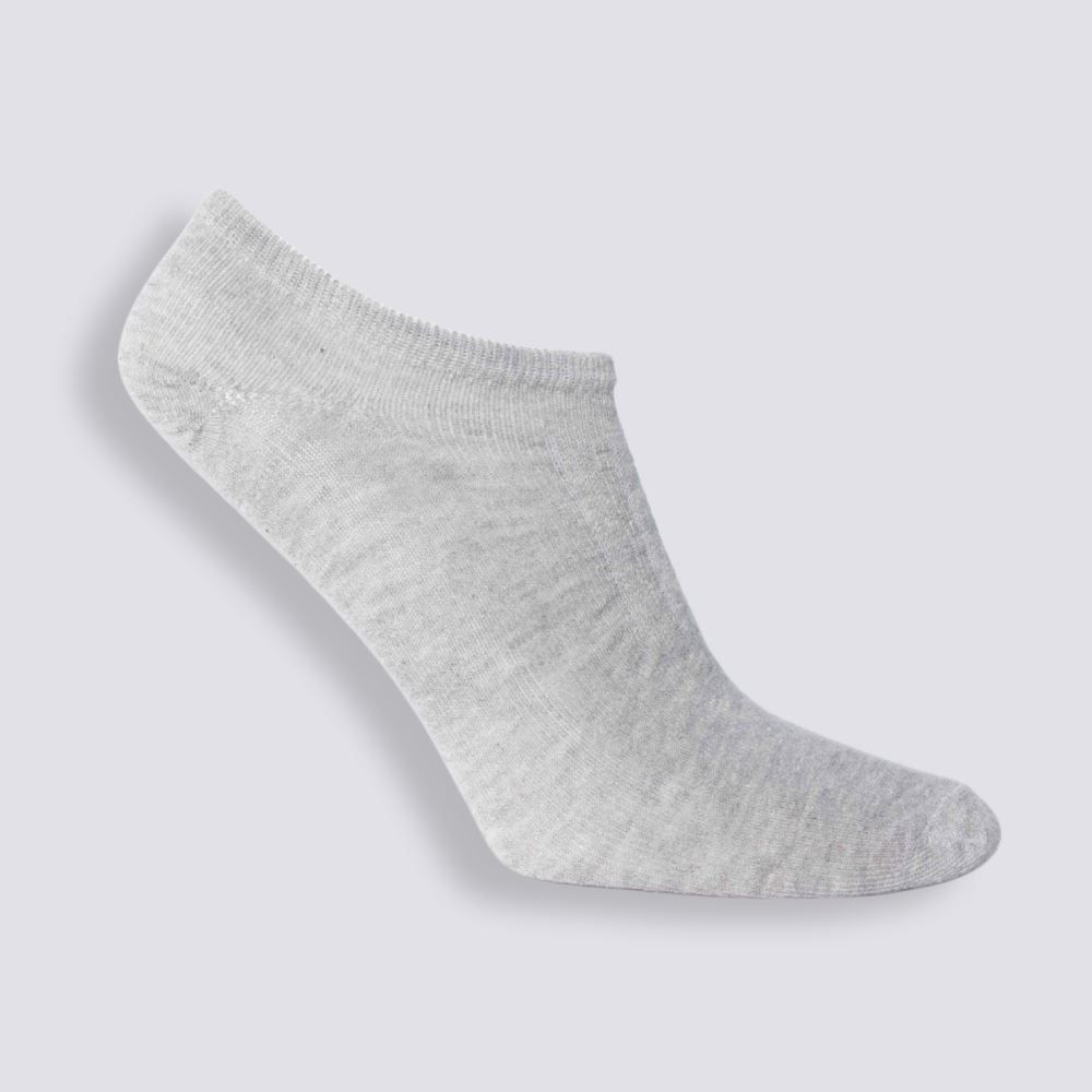 Kit Meia Feminina Com 3 Pares Cano Invisível Holla - PTO/BCO/CZA