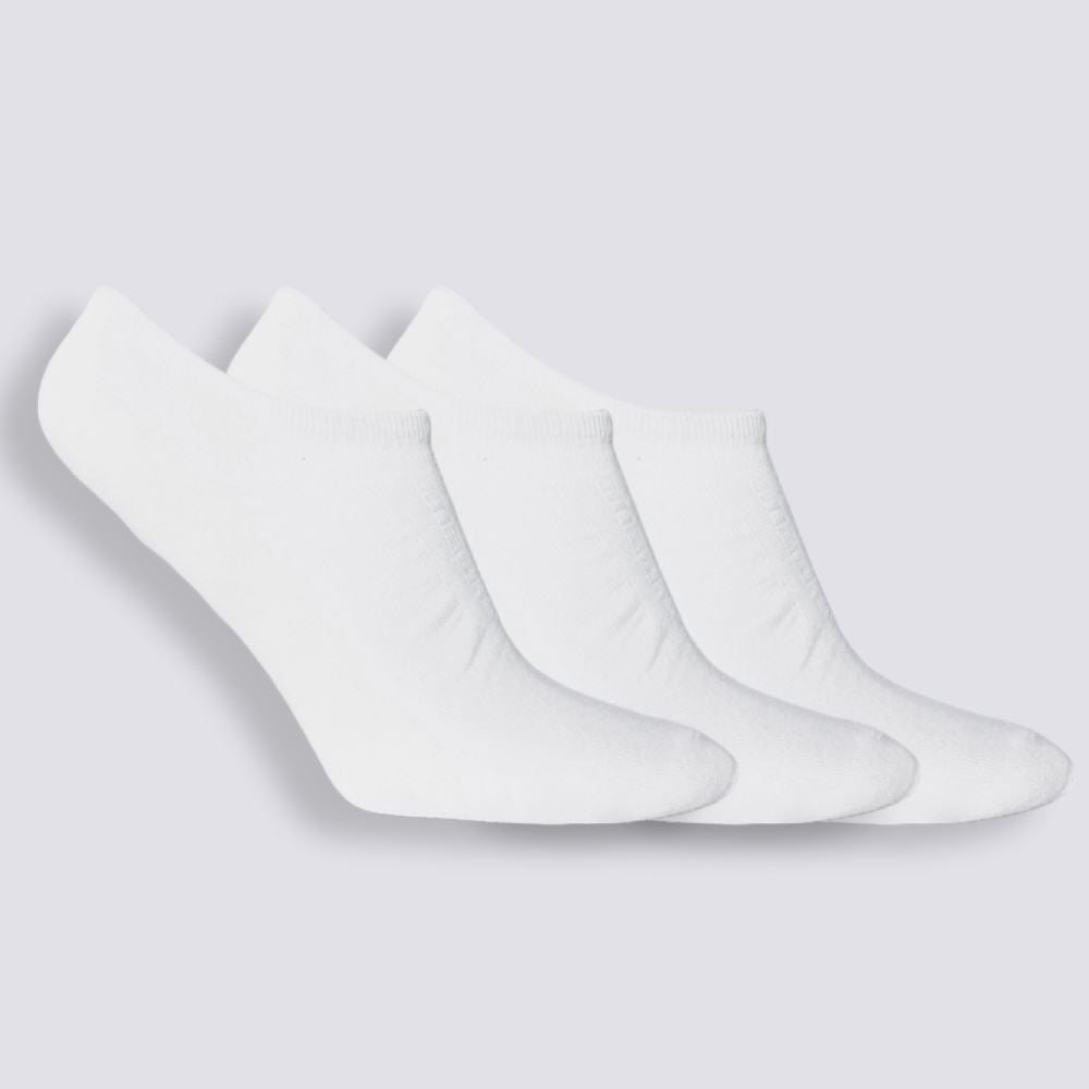 Kit Meia Feminina Com 3 Pares Cano Invisível Holla - BCO/BCO/BCO