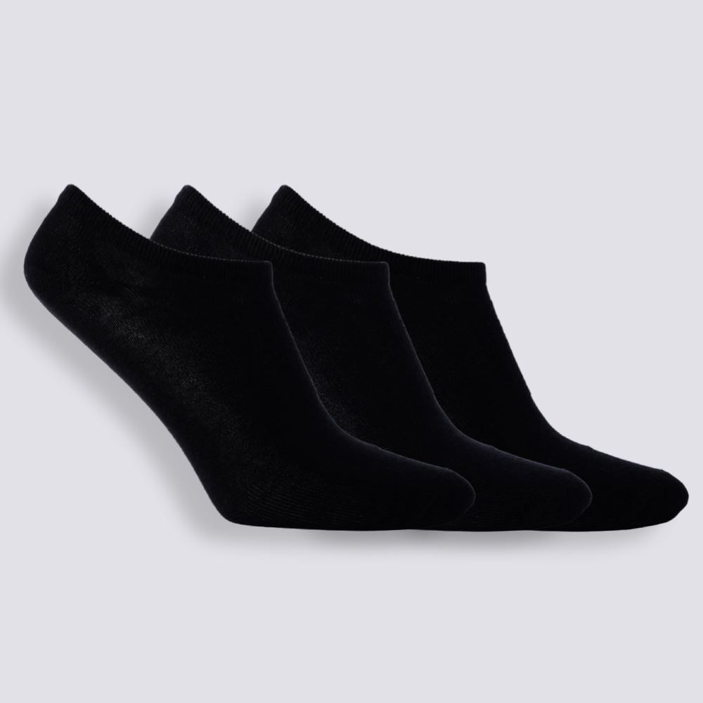 Kit Meia Feminina Invisível Com 3 Pares Holla - Preto 34-39