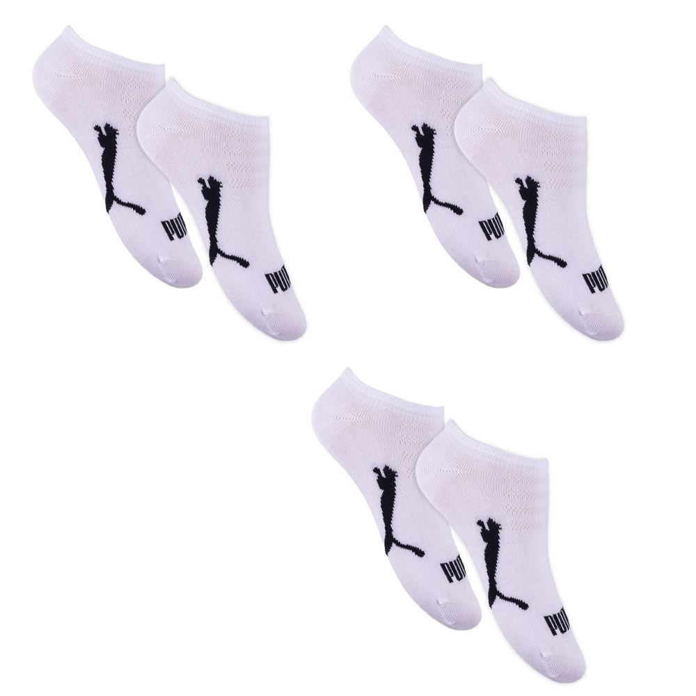 Kit Meia Infantil 03 Pares Invisível Puma - Branco 25-28