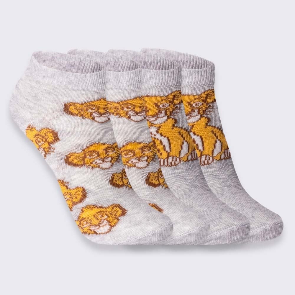 Kit Meia Infantil Com 2 Pares Cano Curto Simba Disney