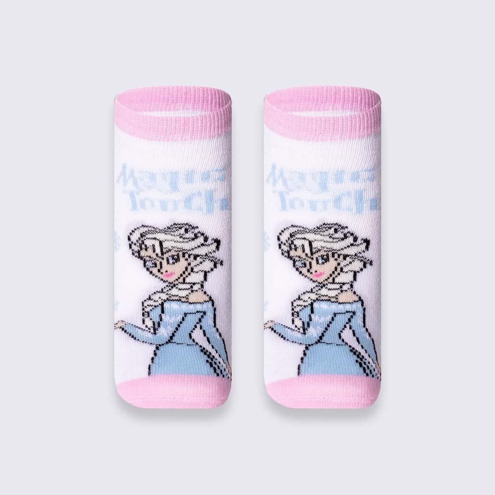 Kit Meia Infantil Com 2 Pares Cano Curto Elsa Disney