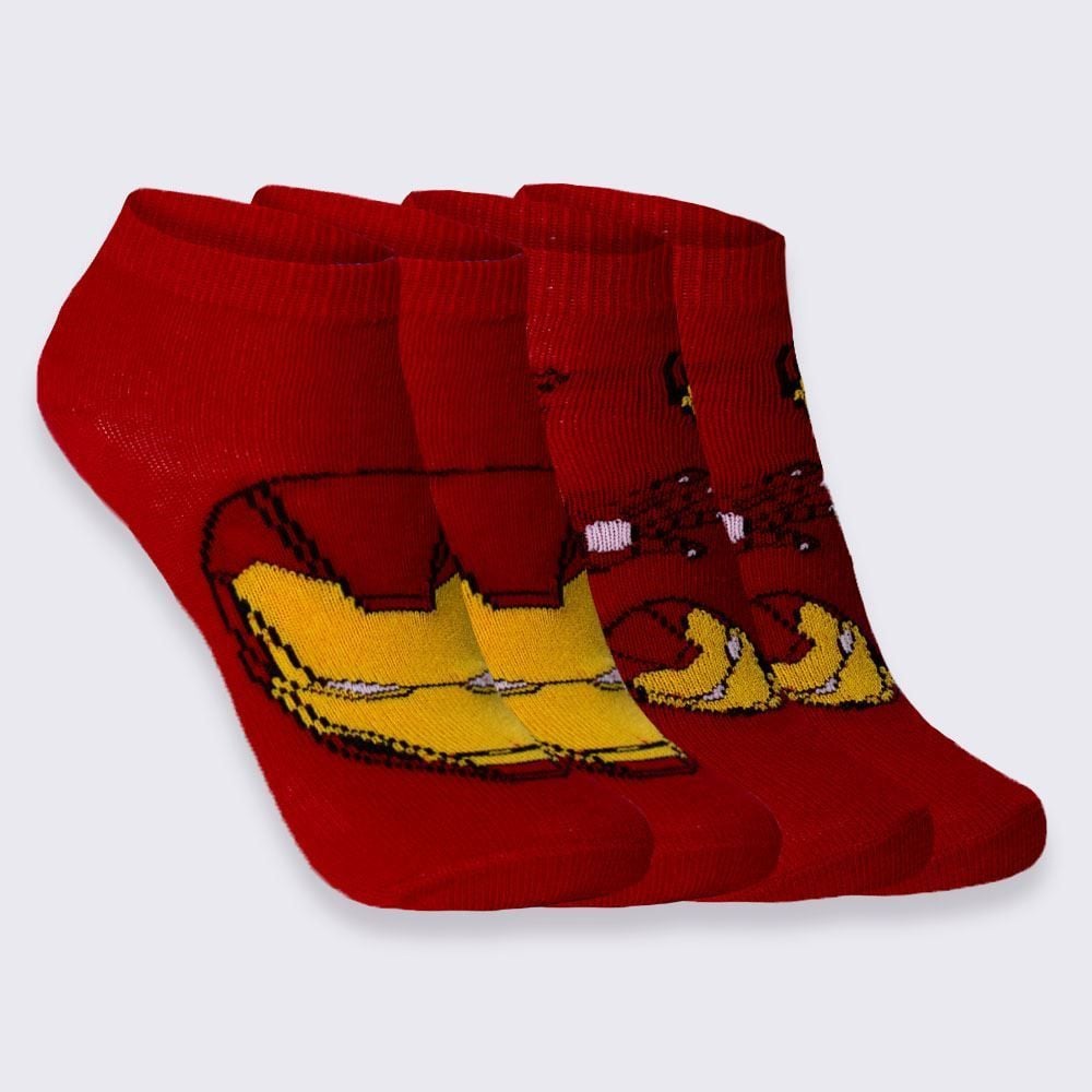Kit Meia Infantil Com 2 Pares Cano Curto Homem De Ferro Marvel