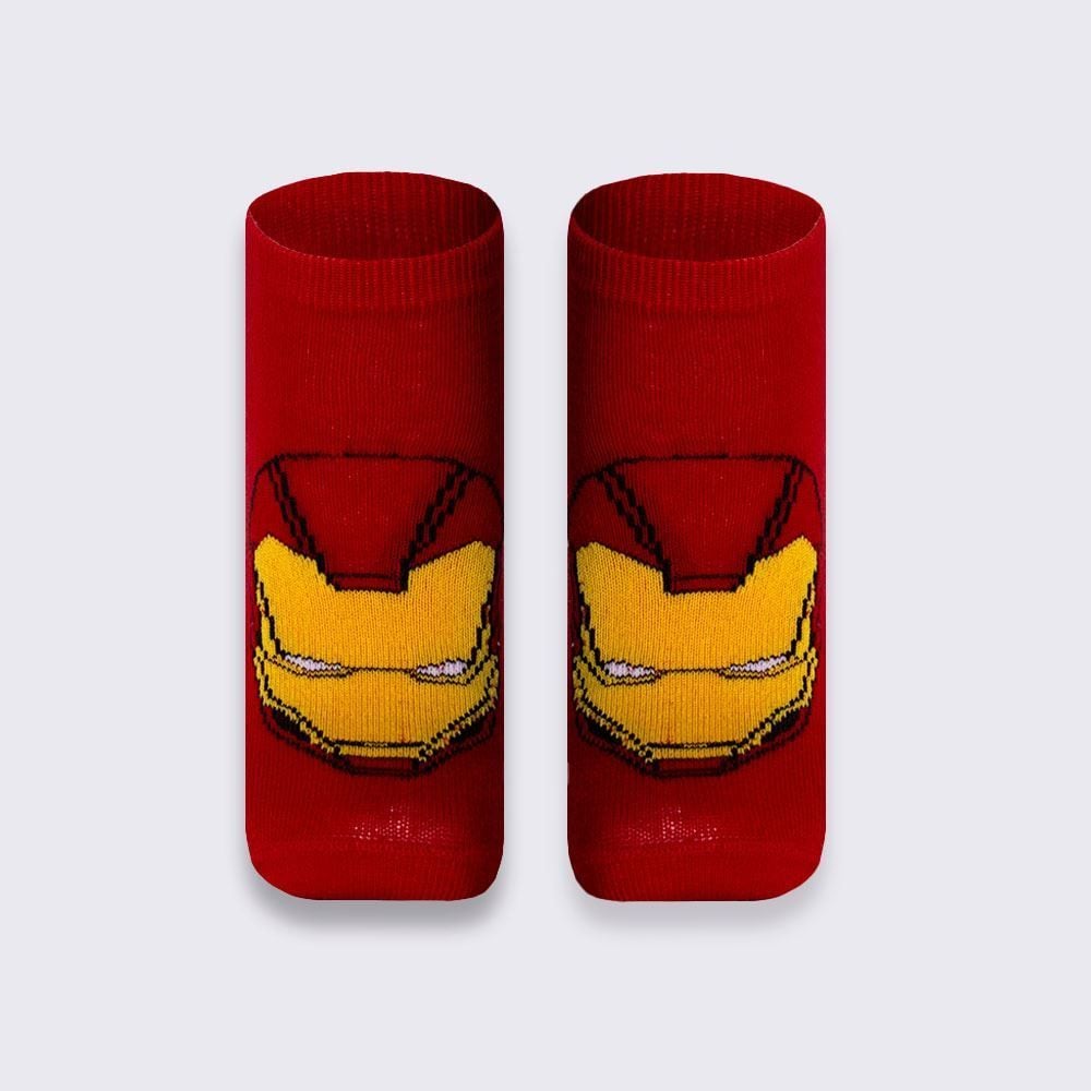 Kit Meia Infantil Com 2 Pares Cano Curto Homem De Ferro Marvel