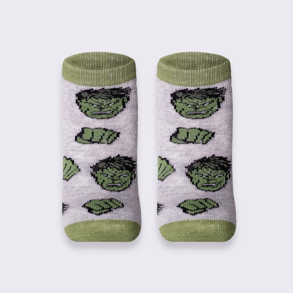 Kit Meia Infantil Com 2 Pares Cano Curto Hulk Marvel