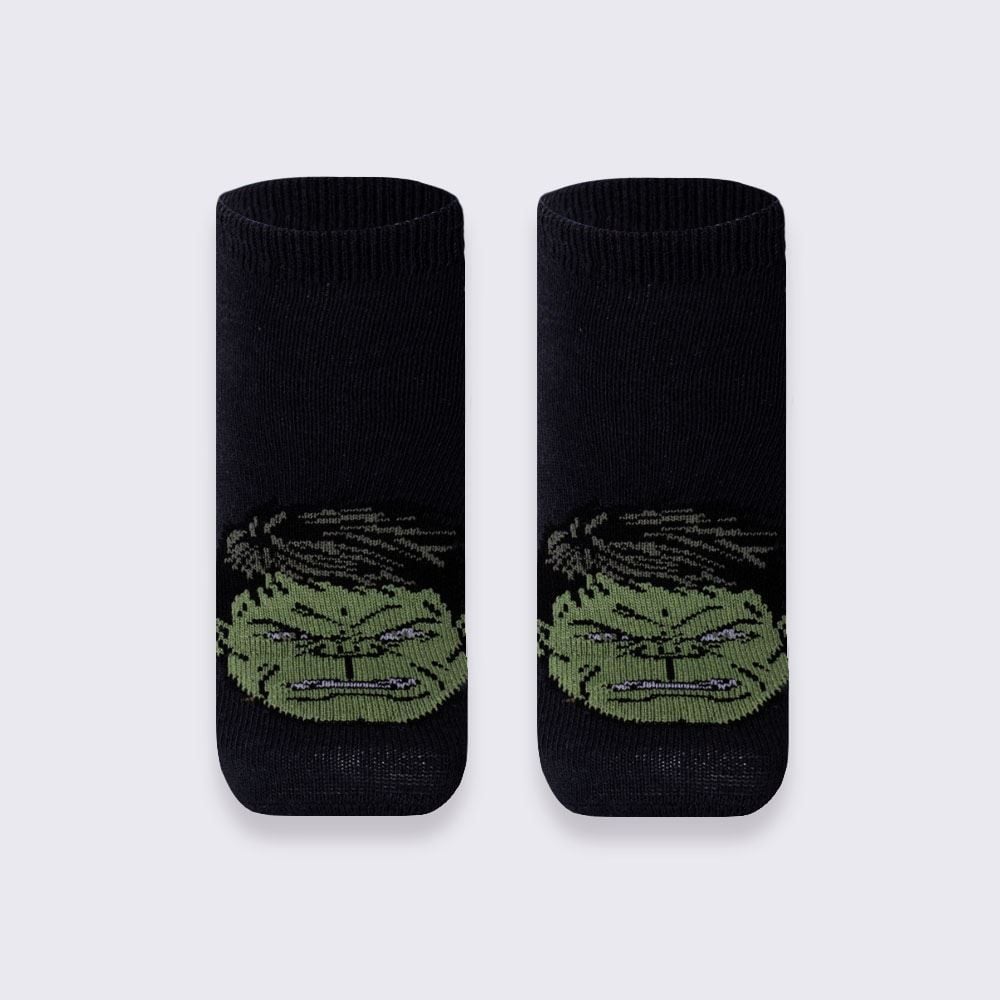 Kit Meia Infantil Com 2 Pares Cano Curto Hulk Marvel