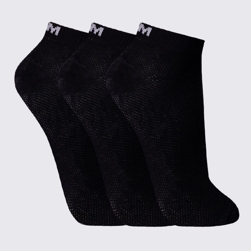 Kit Meia Masculina com 3 Pares Cano Curto Mash - Preto 39/44