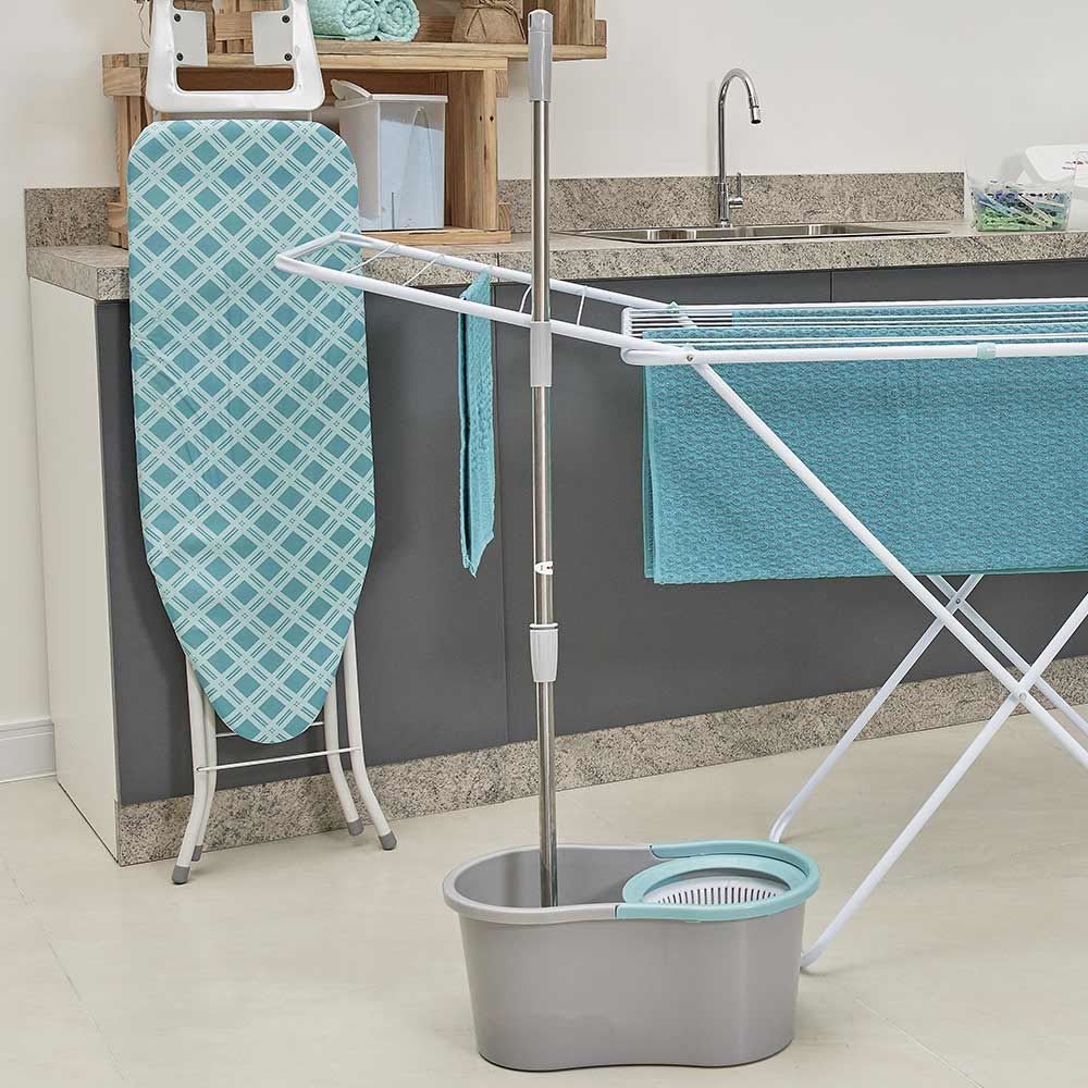 Kit Mop Com Centrífuga Havan Casa Médio 3 Peças - Cinza