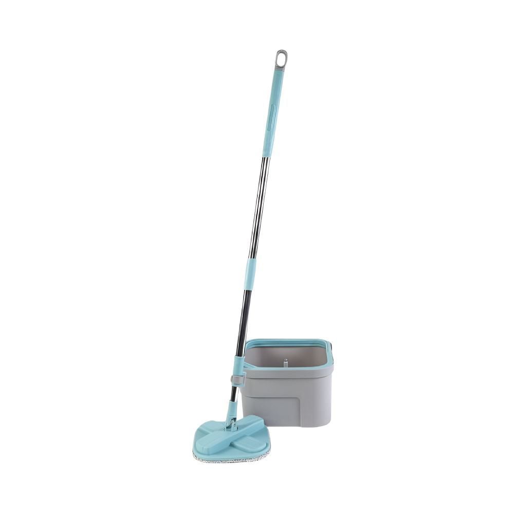 Kit Mop Com Centrífuga Quadrado Havan Casa 3 Peças - Cinza e Azul