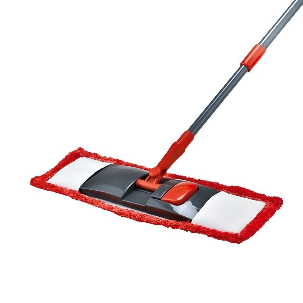 Kit Mop Flat Microfibra Powermaid - Vermelho e Cinza