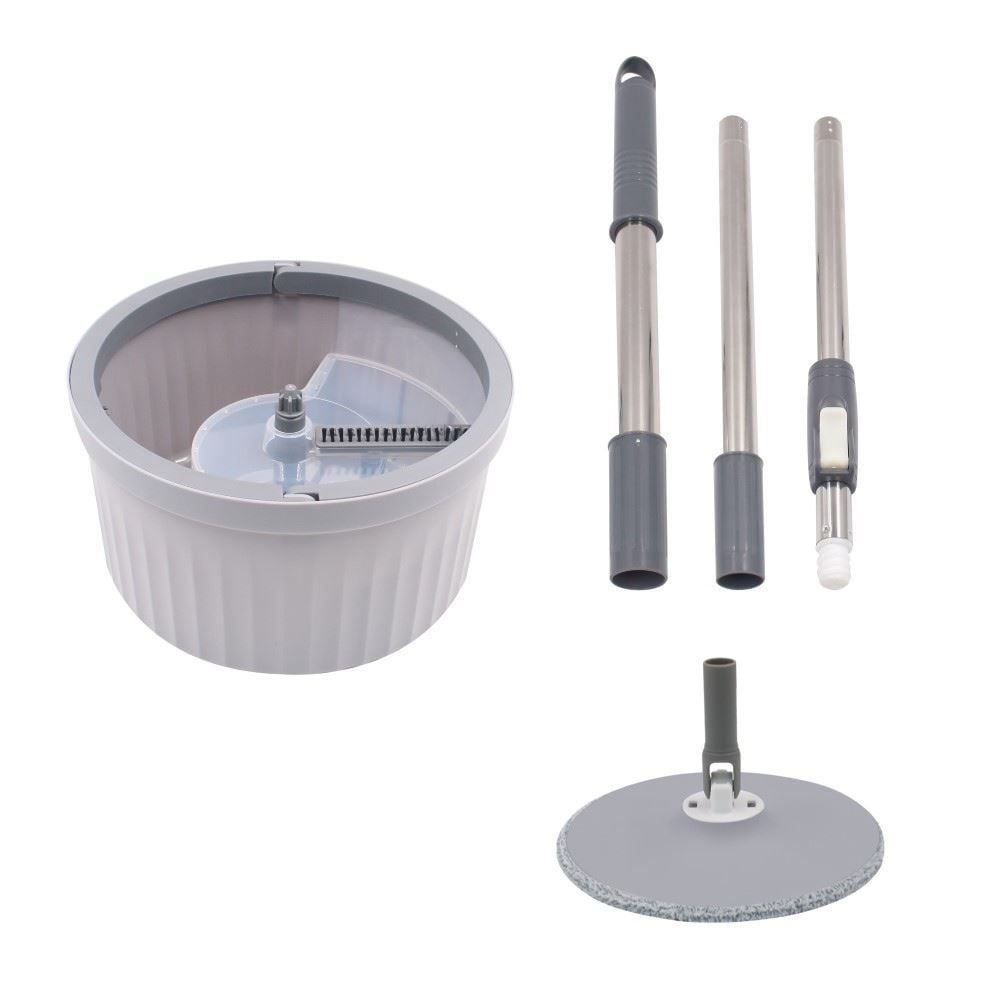 Kit Mop Giratório Com Centrífuga Havan Casa 10 Litros - Cinza