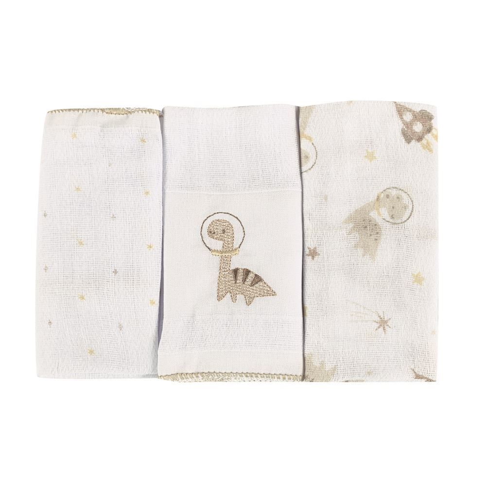 Kit Pano De Boca Prime Havan Baby - Dino Bege