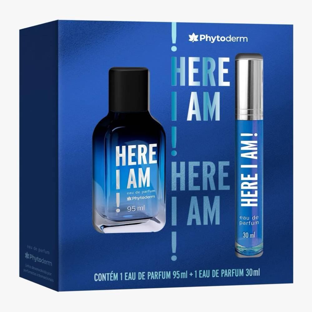 Kit Perfume Masculino Here I Am 95Ml + Mini Perfume 30 Ml - Phytoderm