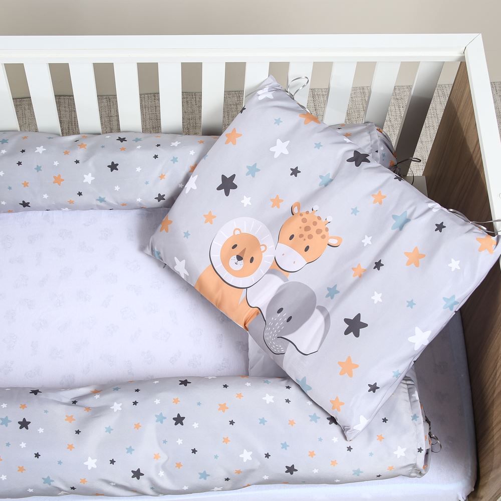 Kit Protetor De Berço Slim Havan Baby 3 Pçs - Safari