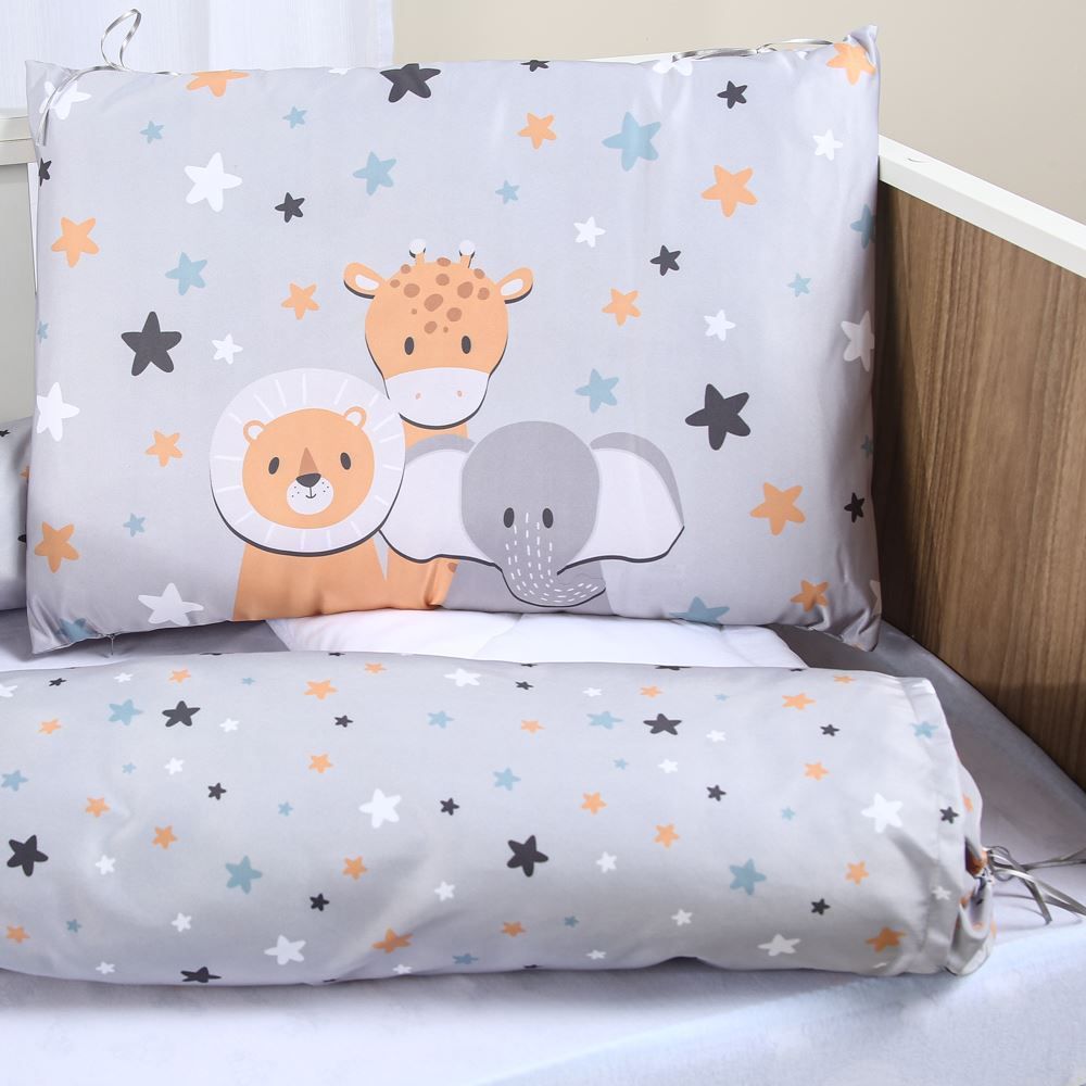 Kit Protetor De Berço Slim Havan Baby 3 Pçs - Safari