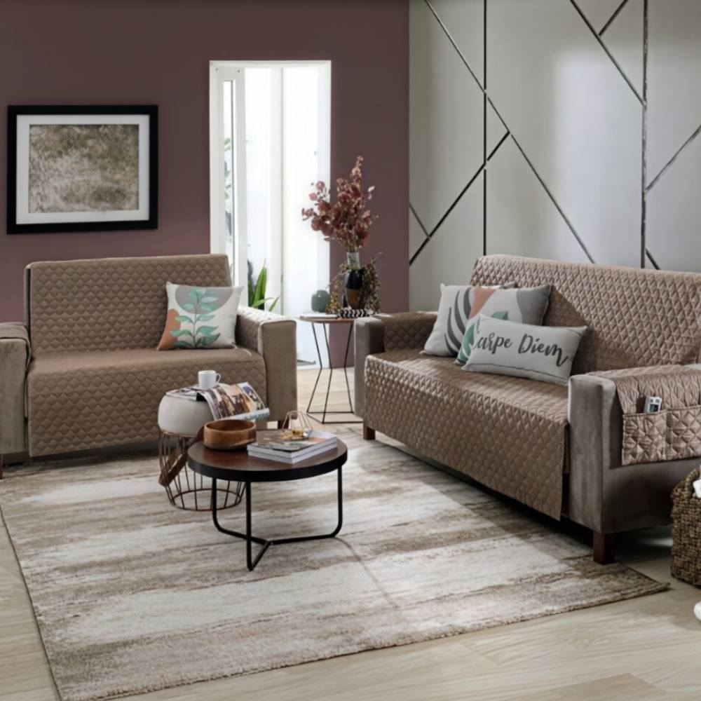 Kit Protetor de Sofa 2 e 3 Lugares Havan Casa - Taupe