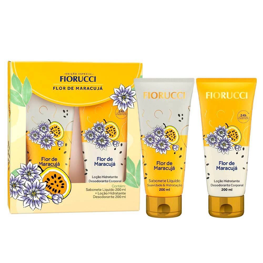 Kit Sabonete Líquido + Hidratante 200Ml Fiorucci - Flor de Maracujá